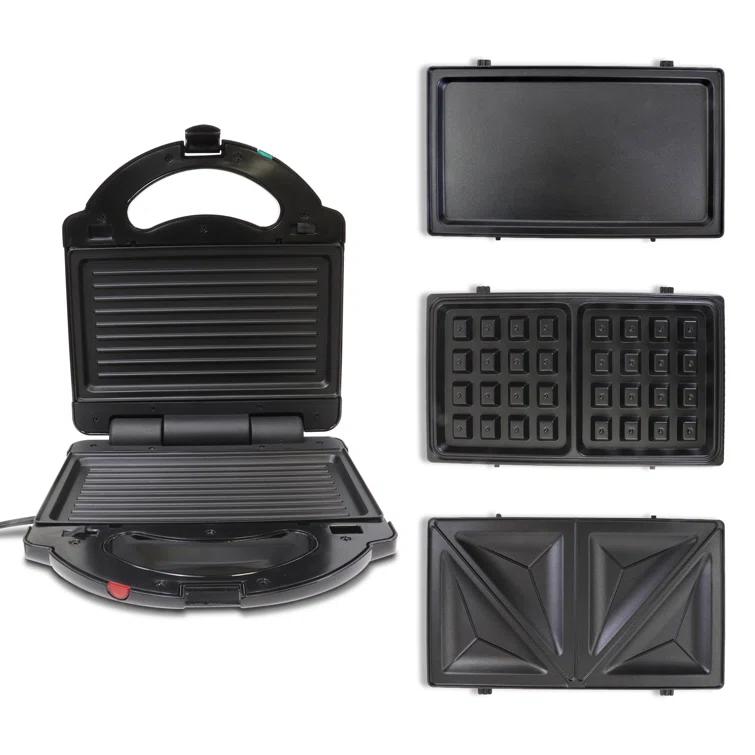 Total Chef Total Chef Electric Griddle Waffle Maker Sandwich Press Open