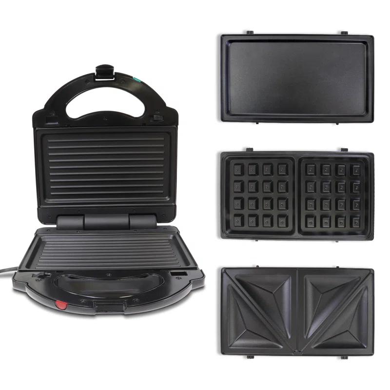 Total Chef Total Chef Electric Griddle Waffle Maker Sandwich Press Open