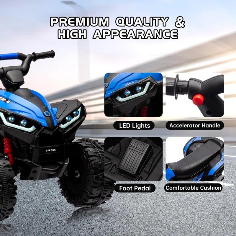 Hetoy 12V Battery Powered Electric Four-Wheeler With Music