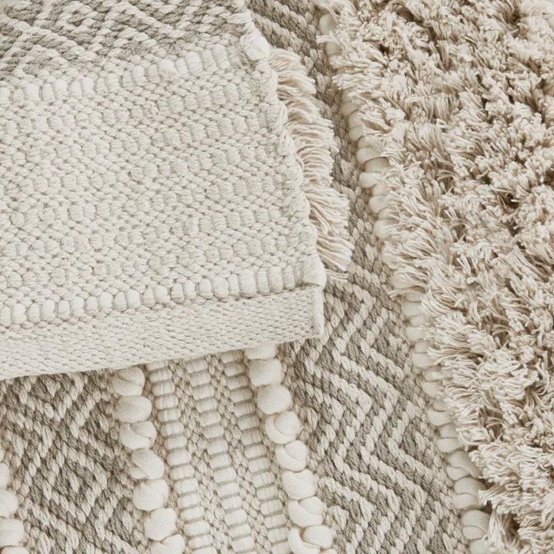 INK+IVY Asher Cotton Blend Bath Rug with Non-Slip Backing
