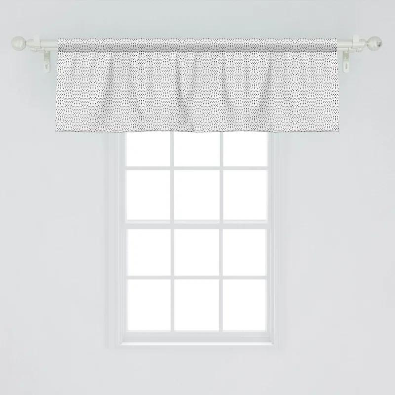 Ambesonne Black and White Valance Pack of 2 Modernistic Dotwork Black and White