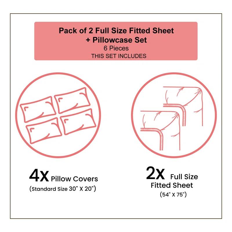 Ambesonne Nordic Fitted Sheet & Pillow Sham , Black White | Wayfair