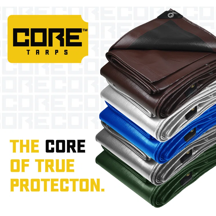 Core Tarps 5 Mil Heavy Duty Polyethylene Tarp, Waterproof, UV Resistant