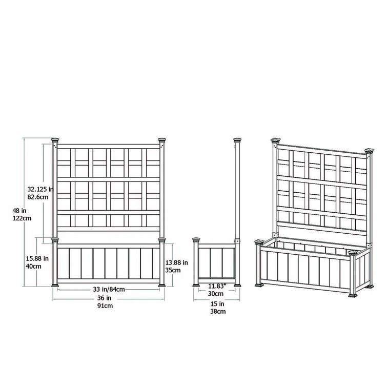 Vita Huron Planter Box with Trellis