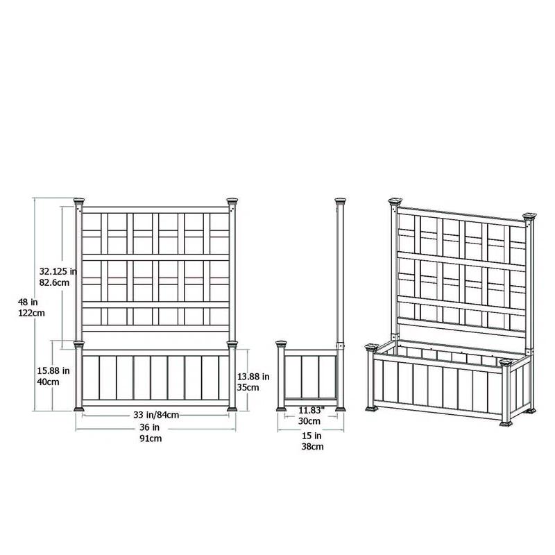 Vita Huron Planter Box with Trellis