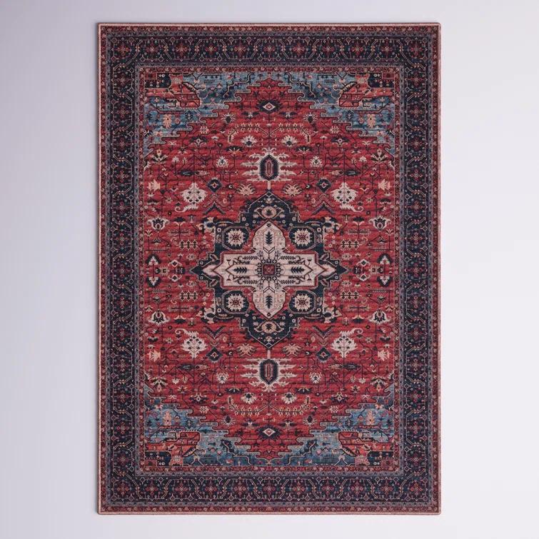 Mistana™ Chenier Oriental Red/Navy Area Rug