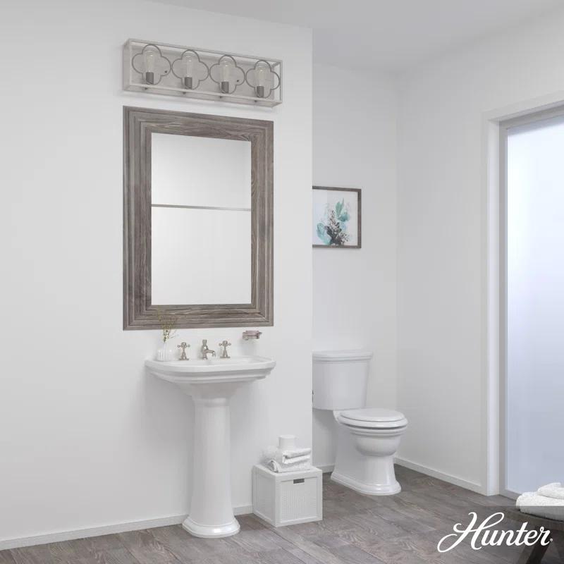 Hunter Fan Gablecrest 4 Light  Flush Mount Bathroom Vanity Wall Light Fixture