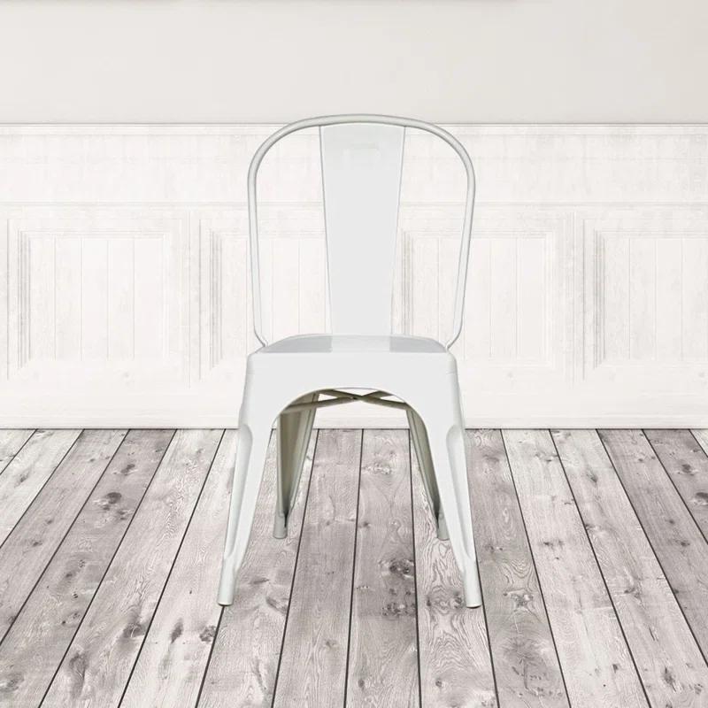 Amerivend Works 17'' H Metal Stacking Side Chair (Set of 2)
