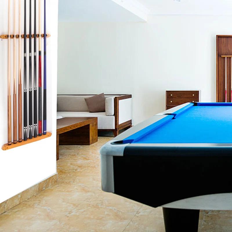 GSE Games & Sports Expert 2-Piece Billiard Pool Cue Stick Wall Mounted Rack, Holds 8 Pool Cue Stick