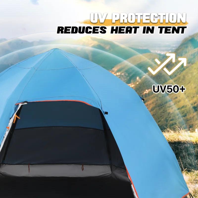 MoNiBloom Camping Tent 4 Person Dome Tent, Family Tent Backpacking Portable Tent for Beach Backpacking Hiking