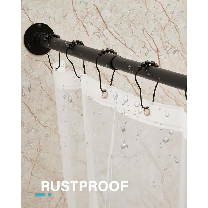shuoli [39"-68.5"] X [55"-84.2"] Large Corner Shower Curtain Rod, L Shaped Adjustable 90 Degree Right-Angled Curved Bathroom Curtain Rod With 12 Hooks And Ceiling Support