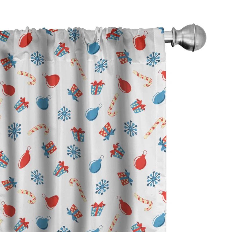 Ambesonne Semi-Sheer Rod Pocket Curtain Panels (Set of 2)