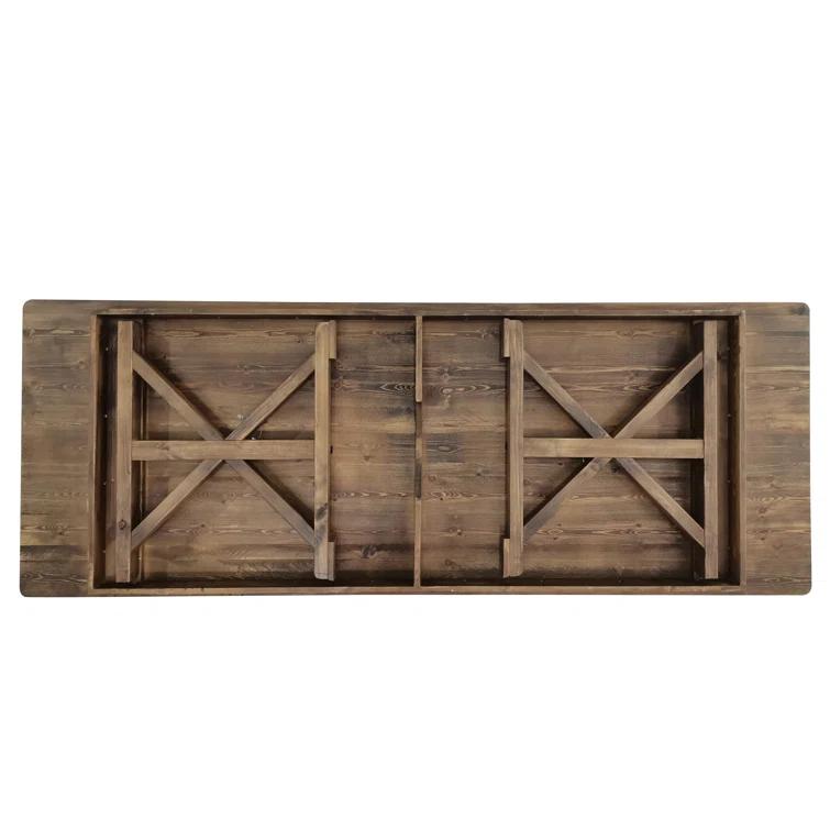 Flash Furniture Eternity Rectangular Solid Pine Farm Dining Table with Folding X-Style Legs & Reviews | Wayfair