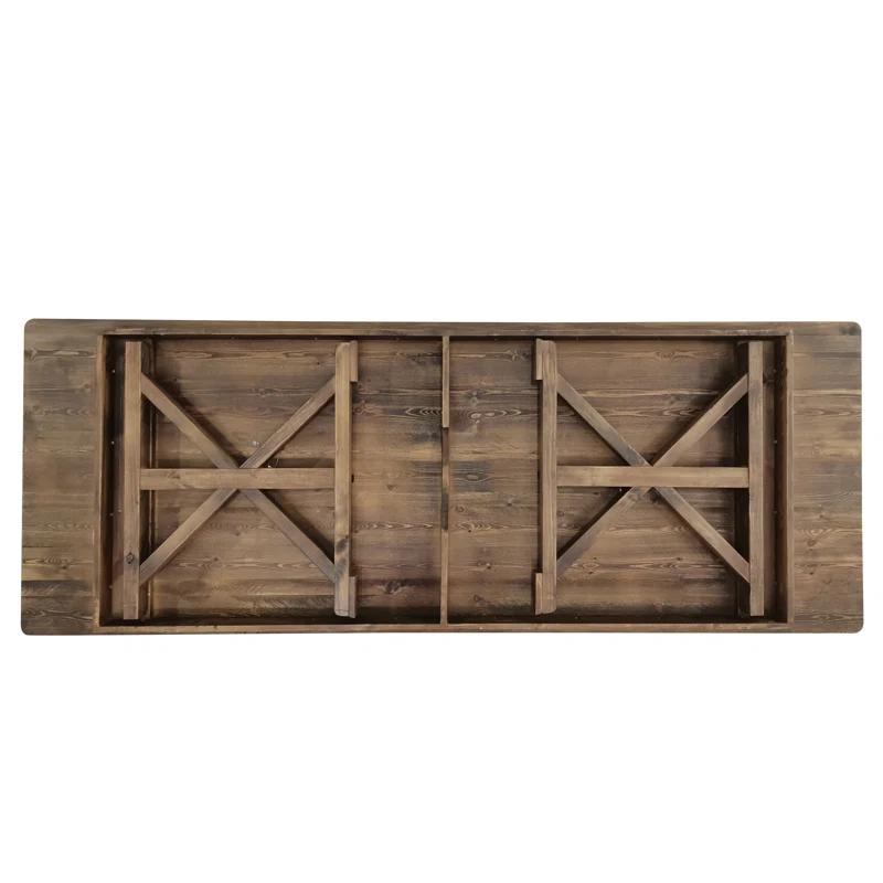 Flash Furniture Eternity Rectangular Solid Pine Farm Dining Table with Folding X-Style Legs & Reviews | Wayfair