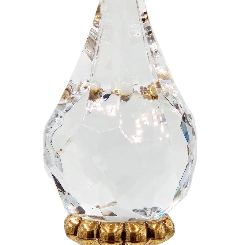 A&B Home 9" Long Acrylic Drop with Polyester Tassel Hanging Ornaments - Set of 12 - Clear/Silver (Set of 12)