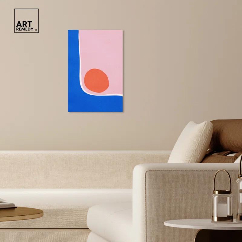 Art Remedy A Loner Sun Modern Abstract Geometric Wall Art by Art Remedy