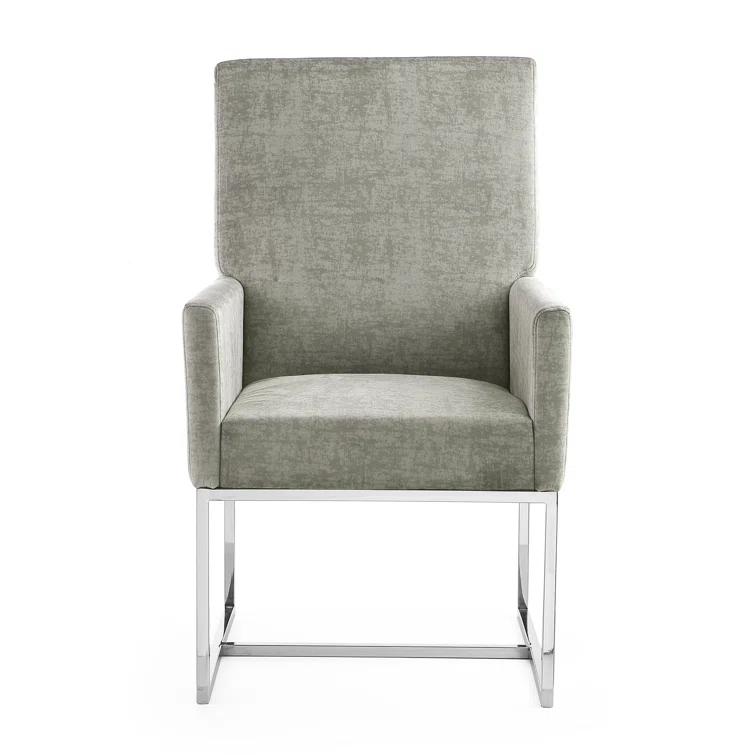 Orren Ellis Bejarano 18.9'' H Velvet Upholstered Metal Armchair