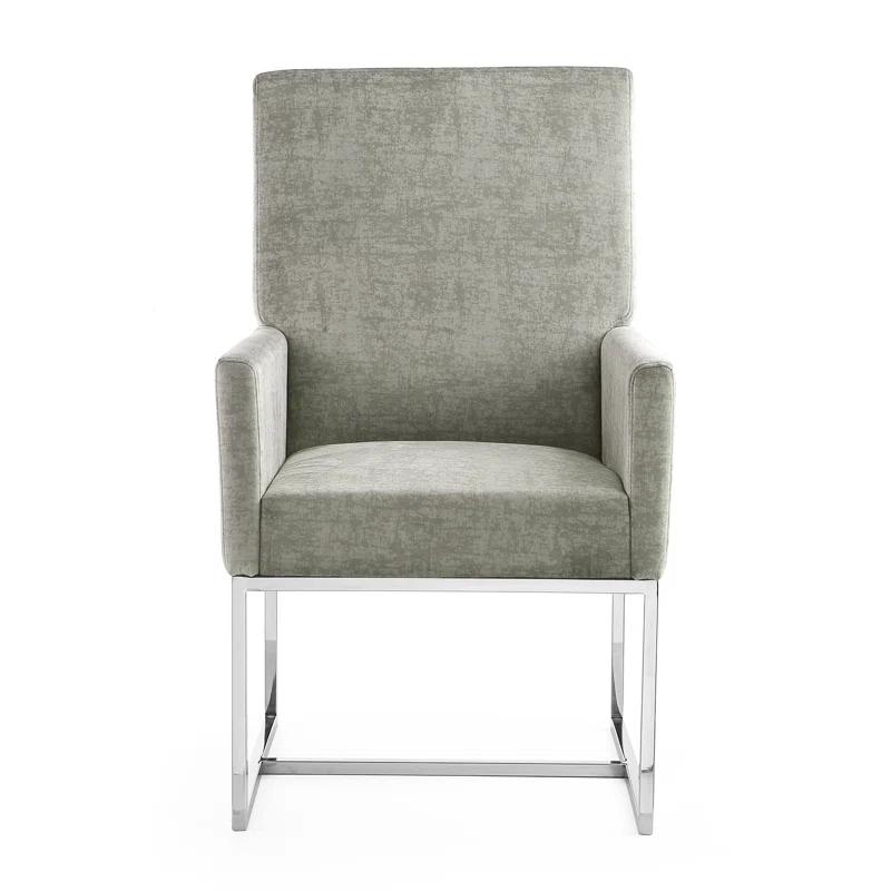Orren Ellis Bejarano 18.9'' H Velvet Upholstered Metal Armchair