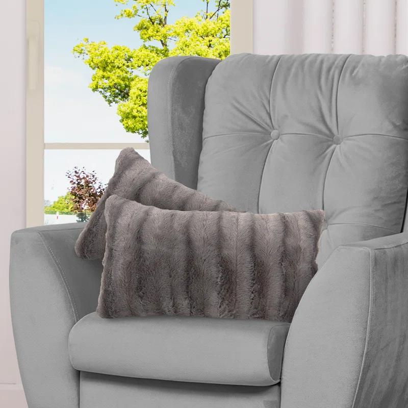 Cheer Collection Faux Fur Throw Pillow (Set of 2)