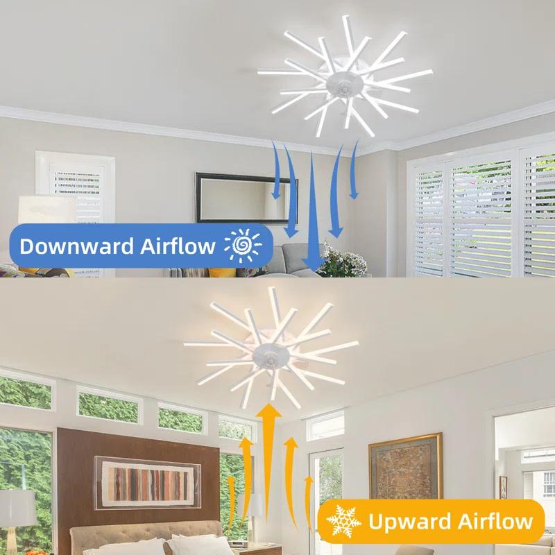 Orren Ellis 36'' 5 - Blade Dimmable LED Ceiling Fan with Remote Control and APP