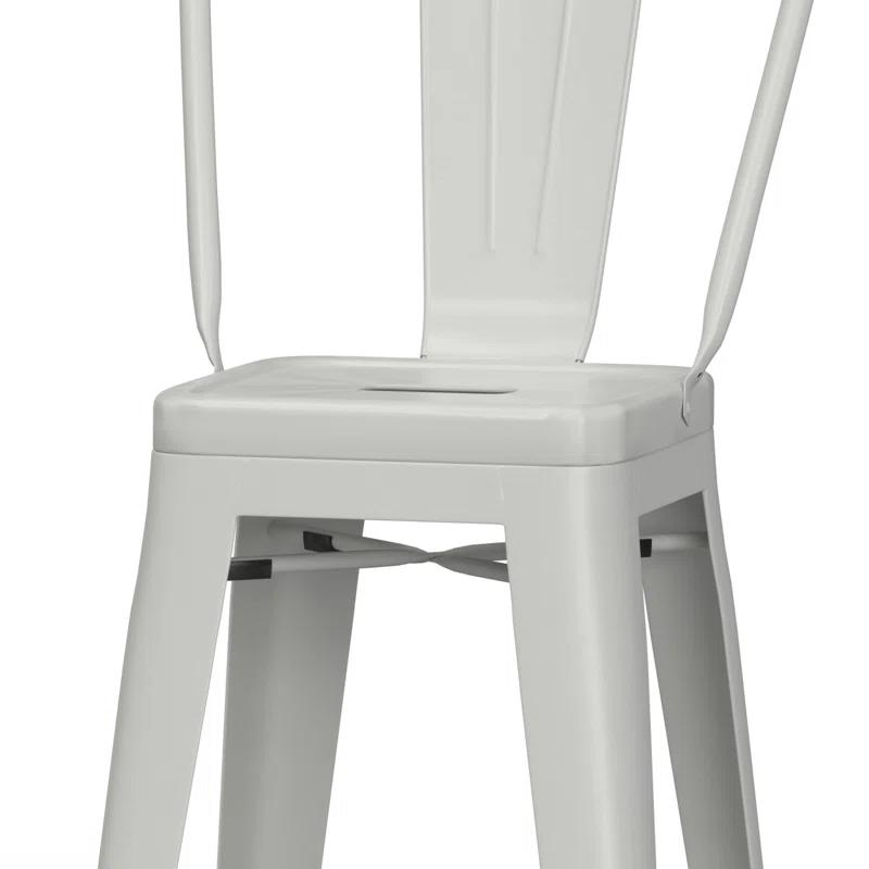 Simpli Home Fletcher Metal Contemporary Stools with Brace Support (Set of 2)