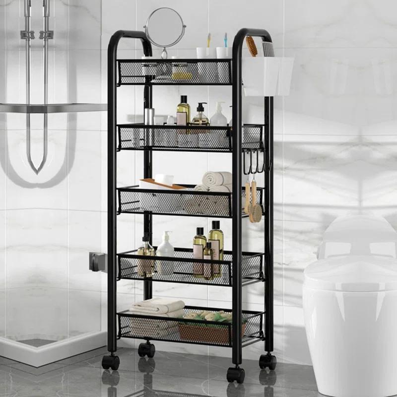 17 Stories Fruit Vegetable Storage Basket,5 Tier Stackable Metal Mesh Storage Basket with 360 Degree Wheels