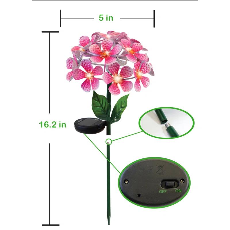 Touch of ECO Solar Powered LED Metal Flower Garden Stake Light (Set of 2)