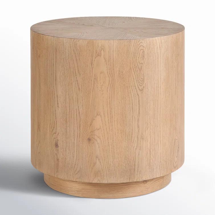 Coastal Living Weekender Natural Oak End Table in Weathered Tan