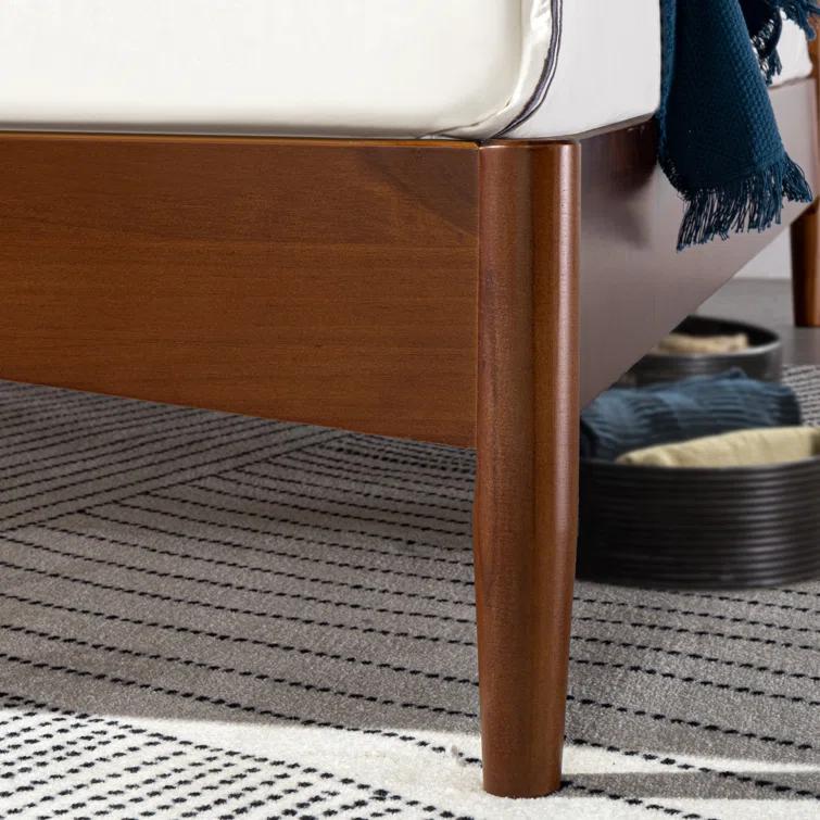 George Oliver Rashay Mid-Century Modern Solid Wood Spindle Platform Bed