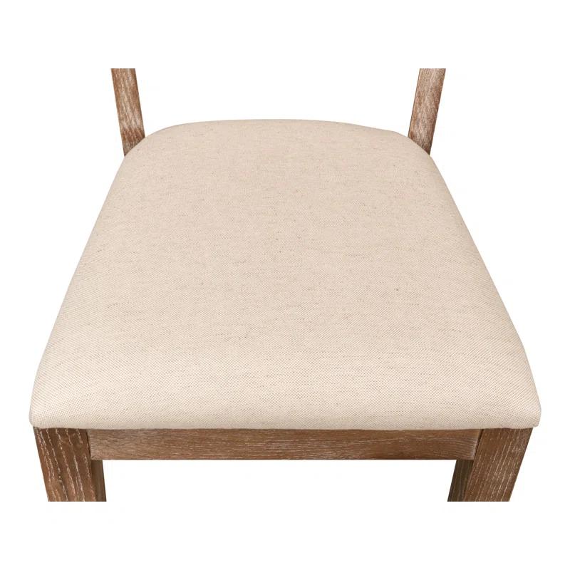 Sarreid Ltd Monet's Linen Upholstered Side Chair in Beige | Wayfair