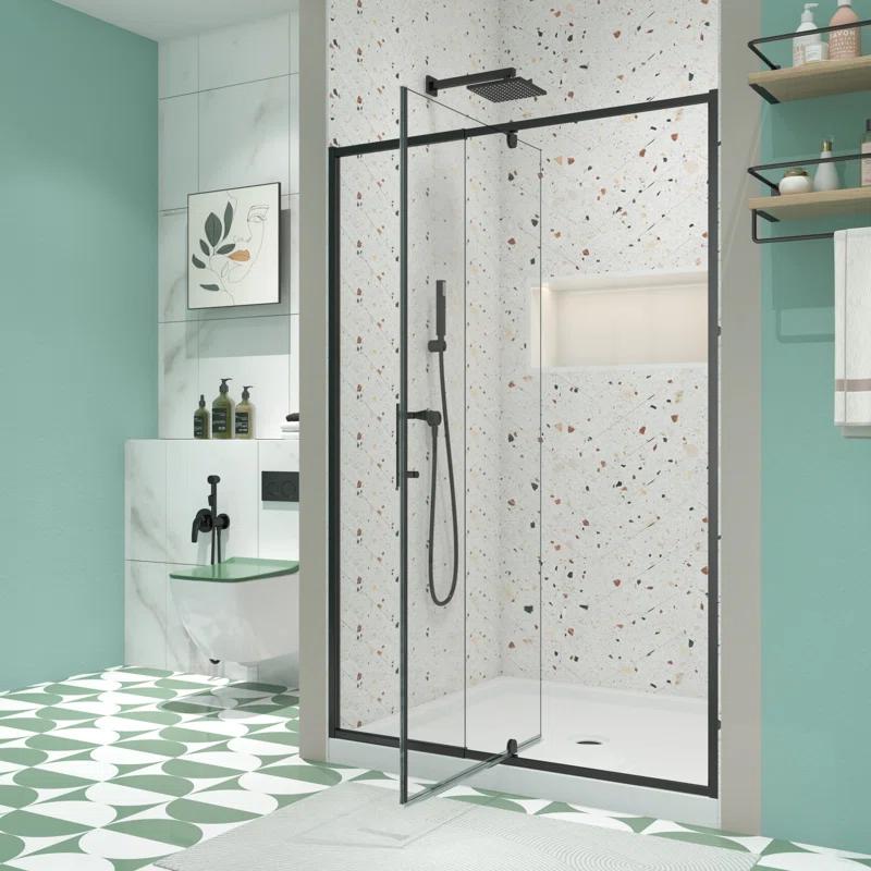 Arch Glass Designs 11DD131873LTS 38-42" W x 71" H Flush Glass Shower Door Reversible Installation