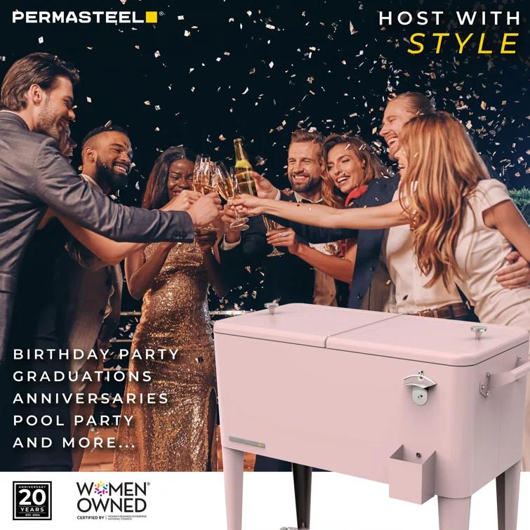 Permasteel 80-Qt Classic Outdoor Patio Cooler On Wheels