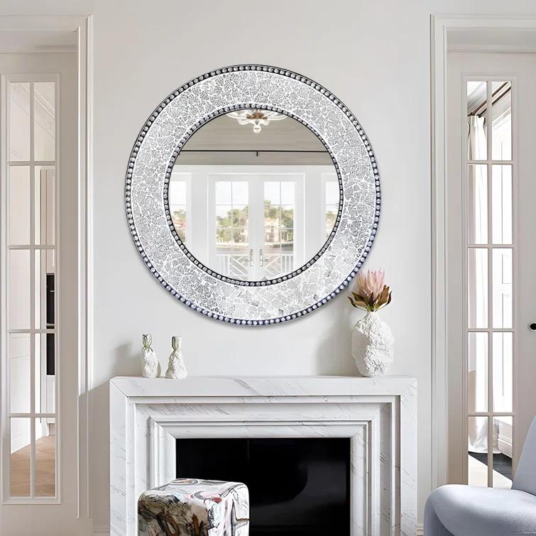 World Menagerie Cobberas Manufactured Wood, Glass Round Wall Mirror