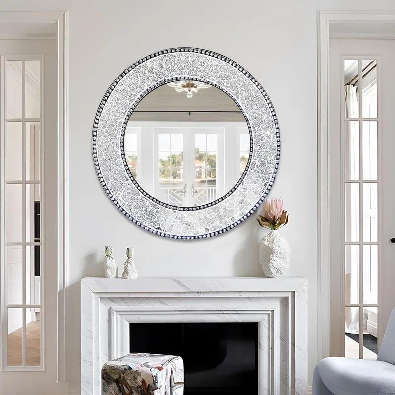 World Menagerie Cobberas Manufactured Wood, Glass Round Wall Mirror