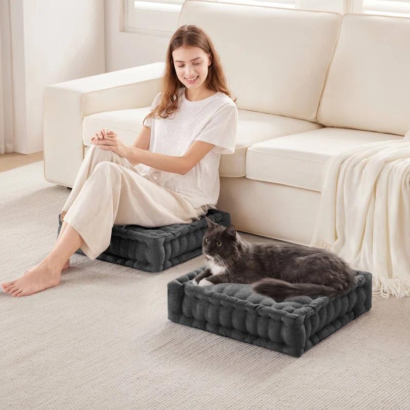Intelligent Design Azza Poly Chenille Square Floor Pillow Cushion