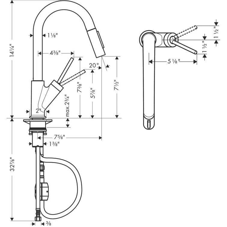 AXOR AXOR Starck Pull Down Kitchen Faucet 10824801