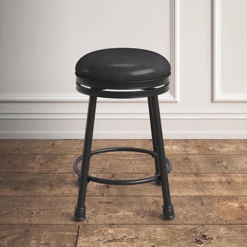 Kelly Clarkson Home Giselle Swivel Upholstered Counter Stool with Metal Frame