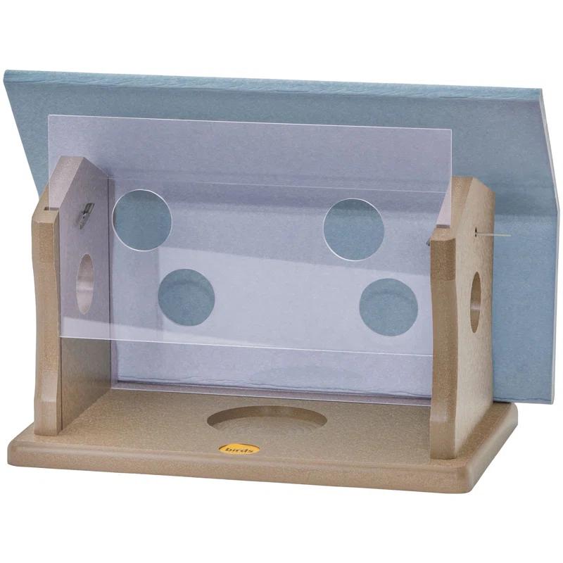 Birds Choice Bluebird Feeder in Taupe and Blue Recycled Plastic