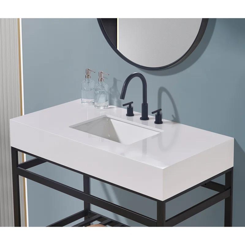 Altair 42" Single Bathroom Vanity Top in Snow White with Sink