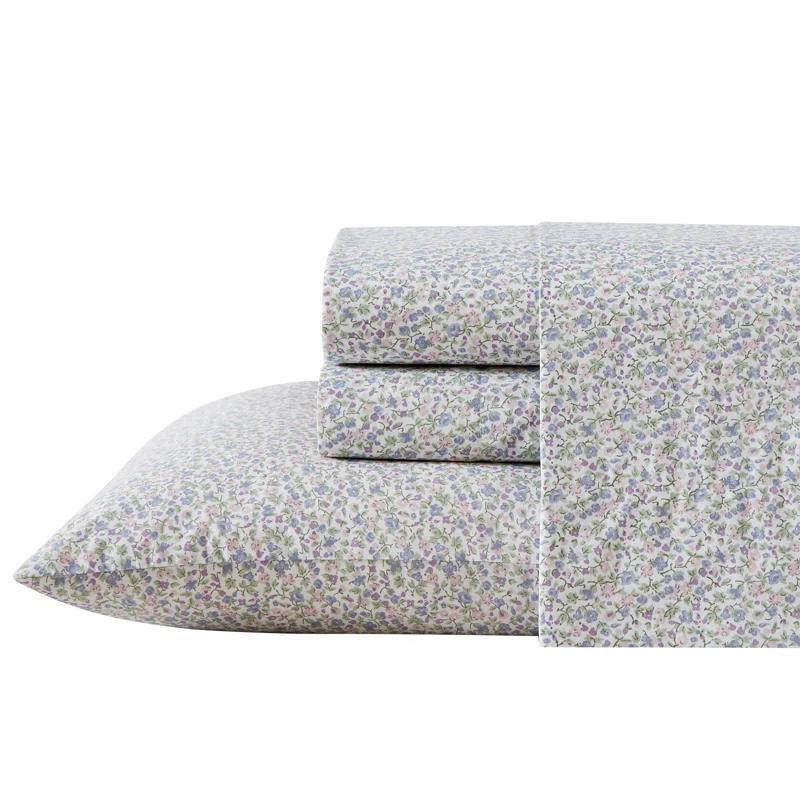 Laura Ashley Printed Cotton Percale Sheet Set