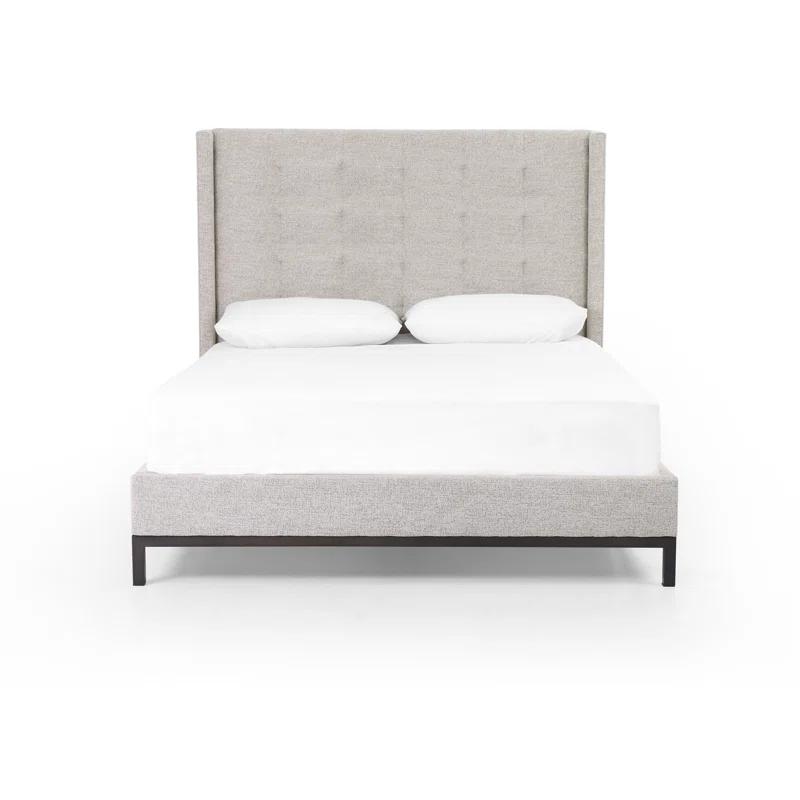 Scaife Upholstered Metal Wingback Bed