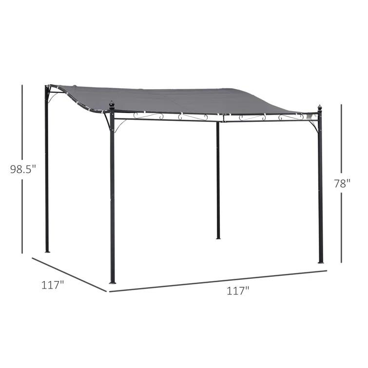 Outsunny Outsunny 10' x 10' Steel Outdoor Pergola Gazebo, Patio Canopy with Weather-Resistant Fabric and Drainage Holes