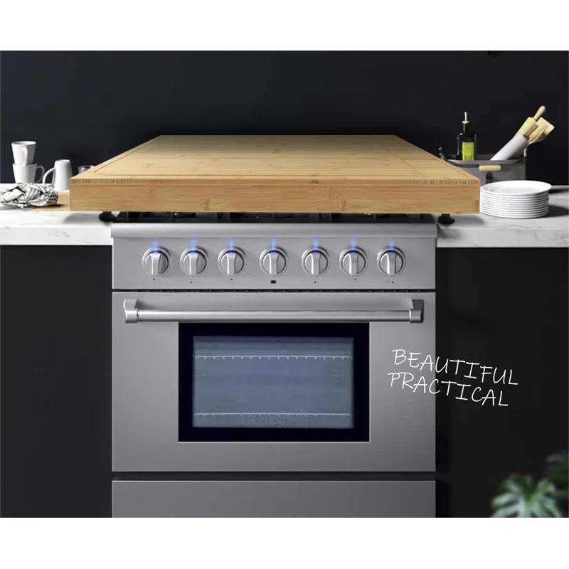 ColorLife 30 X 21 In Extra Large Bamboo Cutting Board And Stovetop Cover, Stove Top Cover Chopping Board With Detachable Legs And Juice Groove, Sink Cover Board, For Restaurant Kitchen Countertop