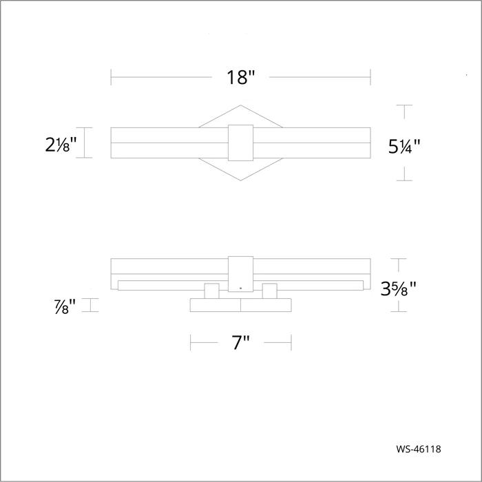 Modern Forms Regal 18" Dimmable LED Vanity Light With Crystal Shade