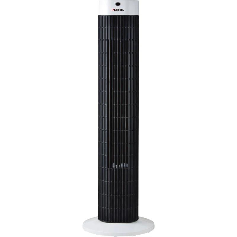 Lorell Lorell Tower Fan - 30" Diameter - 3 Speed - Sleep Mode, Breeze Mode, Oscillating, Timer - 30.2" Height X 9.5" Width X 9.5" Depth - Plastic - Black, Silver