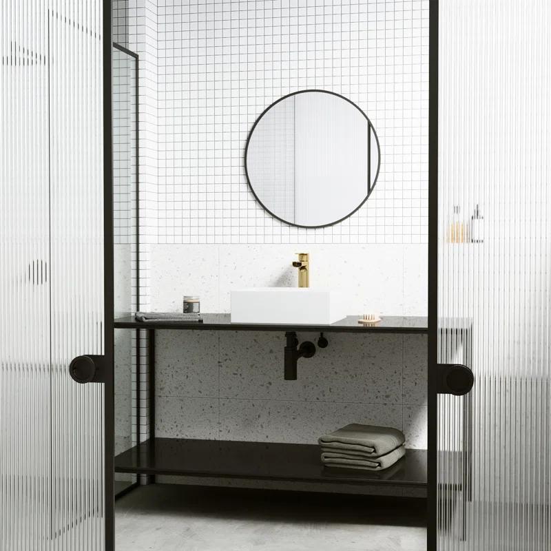 VIGO VG04021 Bryant 15" L x 15" W x 5" H Matte White Handmade Square Vessel Bathroom Sink