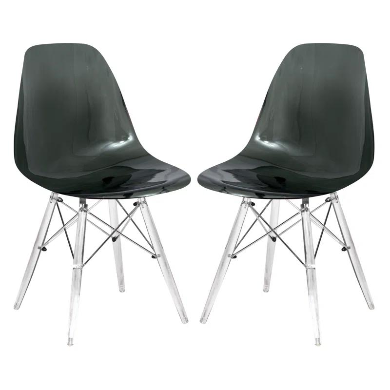 George Oliver Karen Modern Dining Side Chair with Acrylic Base (Set of 2)