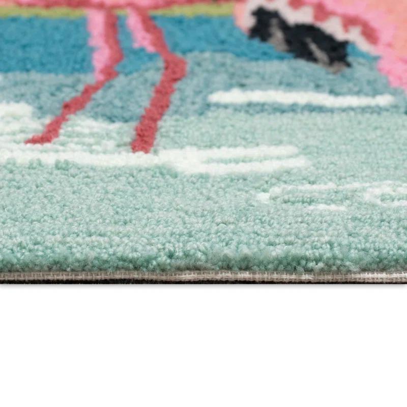 Liora Manne Frontporch Flamingos Indoor/Outdoor Mat Aqua