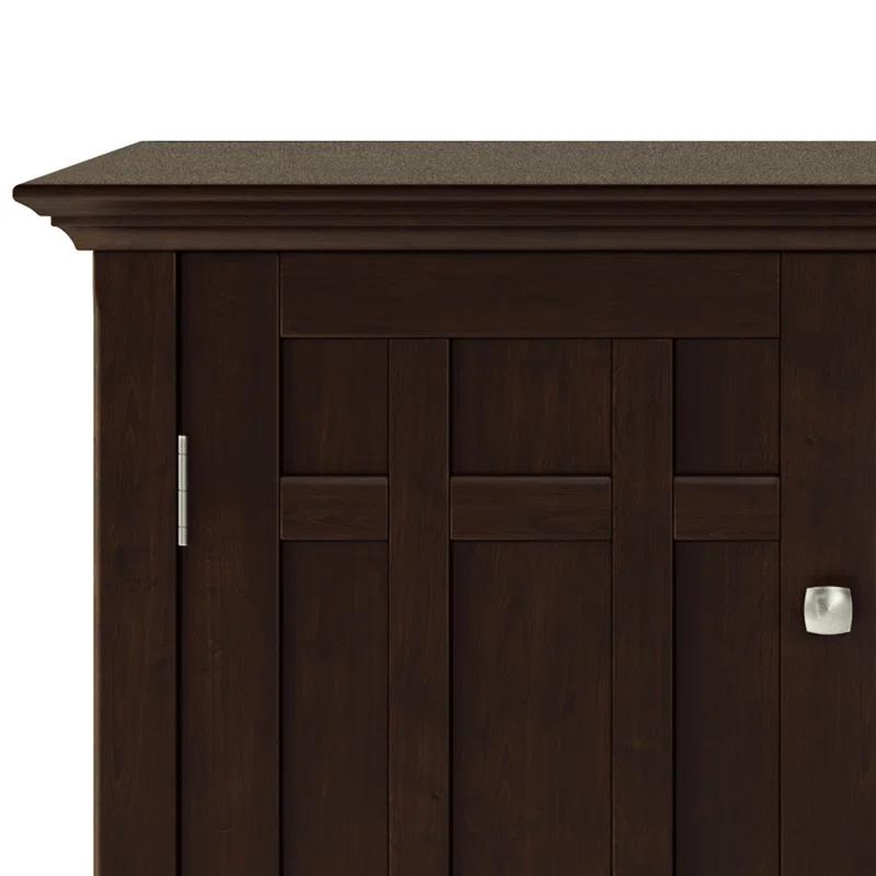 Simpli Home Bedford 54"W Solid Wood Sideboard Buffet and Wine Rack, 2 Drawers, and 2 Cabinets