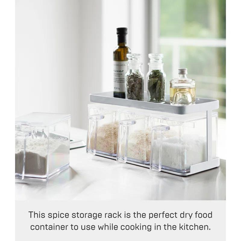 Yamazaki Home Tower Yamazaki Home Pantry Canisters With Rack, Kitchen Organizer, Triple, Steel + Plastic, Handles & Reviews | Wayfair